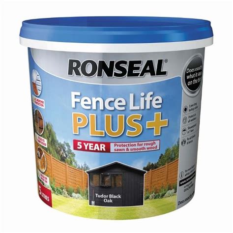 ronseal fence paint tudor black oak|ronseal fence life plus black.